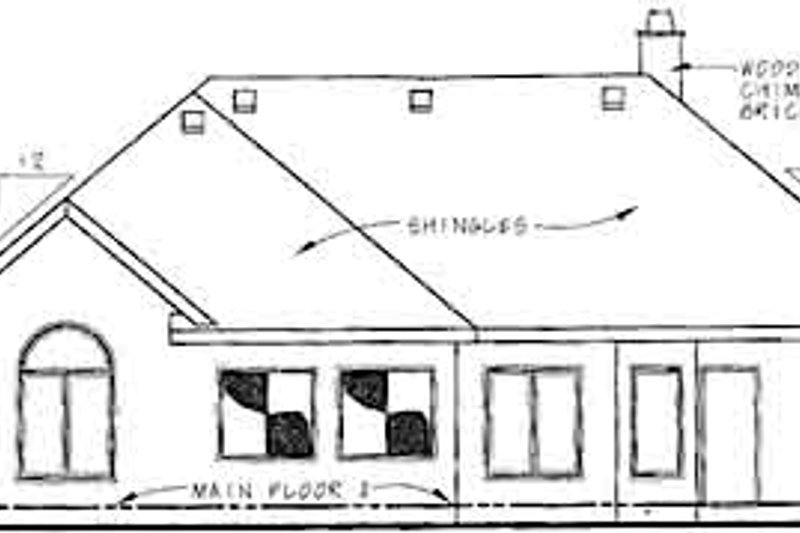 Dream House Plan - Exterior - Rear Elevation for European House Plan #20-1399 - 3 bed, 2 bath
