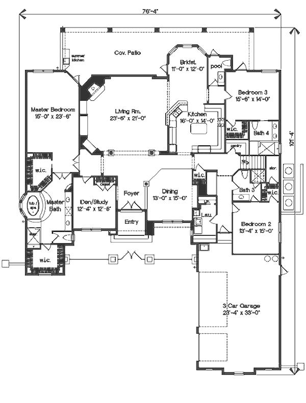 European Floor Plan - Main Floor Plan #135-161