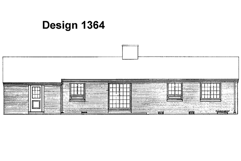 House Blueprint - Exterior - Rear Elevation for Ranch House Plan #72-511 - 3 bed, 2 bath