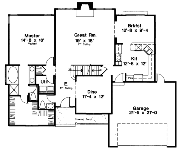 Home Plan - Country Floor Plan - Main Floor Plan #300-139