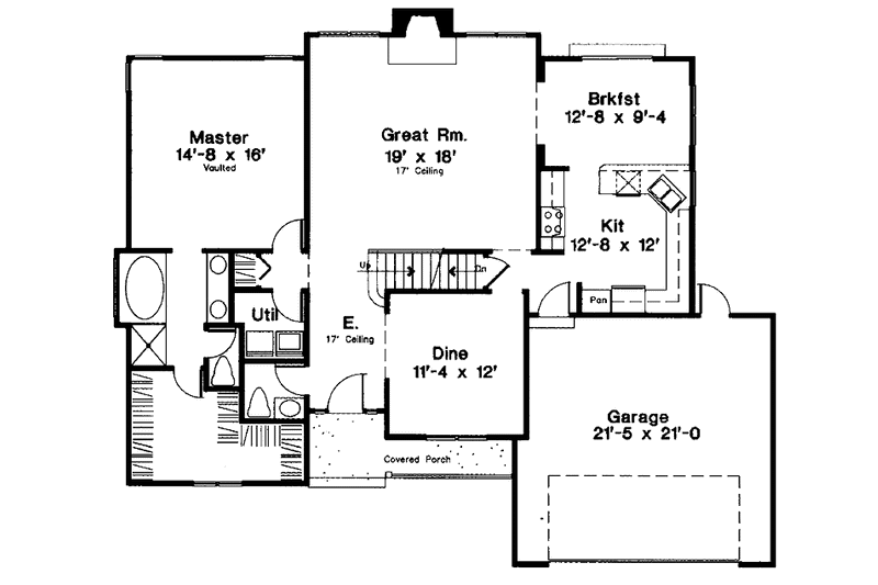 Home Plan - Floor Plan - Main Floor for Country House Plan #300-139 - 3 bed, 2.5 bath
