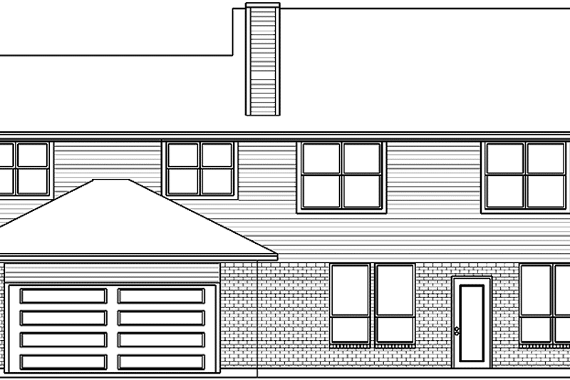 Home Plan - Exterior - Rear Elevation for Colonial House Plan #84-773 - 4 bed, 2.5 bath