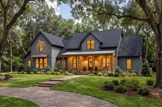 Exterior - Front Elevation 6 for Barndominium House Plan #430-165 - 4 bed, 3.5 bath