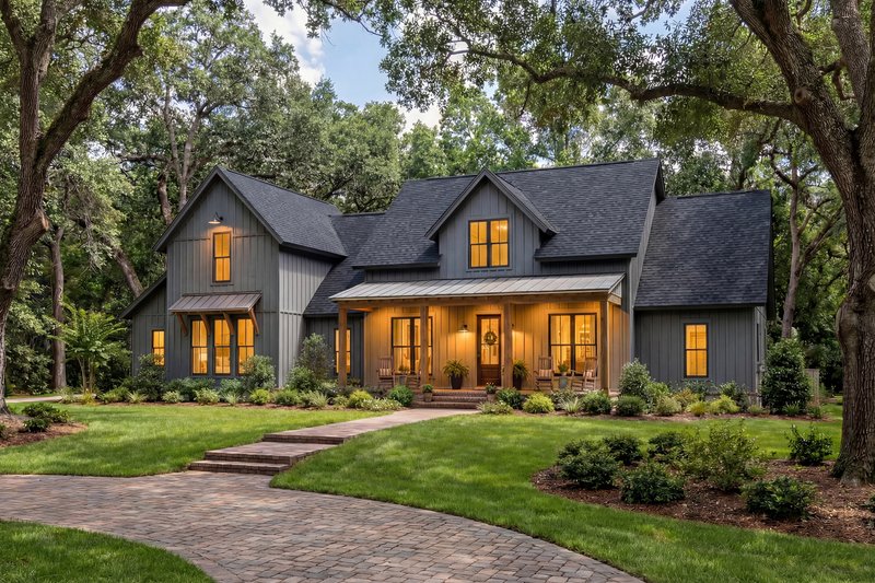 Architectural House Design - Exterior - Front Elevation 5 for Barndominium House Plan #430-165 - 4 bed, 3.5 bath