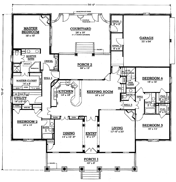 Architectural House Design - Traditional Floor Plan - Main Floor Plan #14-101