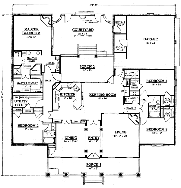 Home Plan - Traditional Floor Plan - Main Floor Plan #14-101
