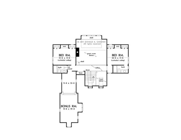 Architectural House Design - Cottage Floor Plan - Upper Floor Plan #929-960