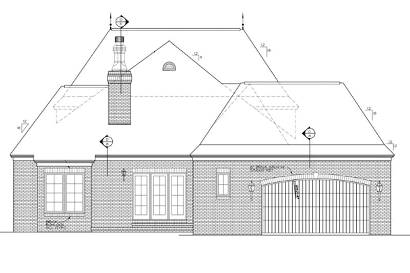 Home Plan - Exterior - Rear Elevation for Country House Plan #453-389 - 3 bed, 2.5 bath