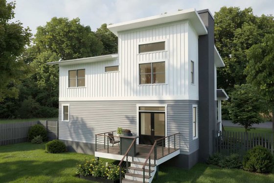 Exterior - Front Elevation 4 for Modern House Plan #79-296 - 3 bed, 2.5 bath