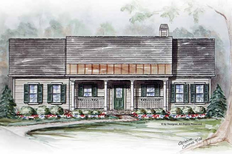 Home Plan - Country Exterior - Front Elevation Plan #54-309