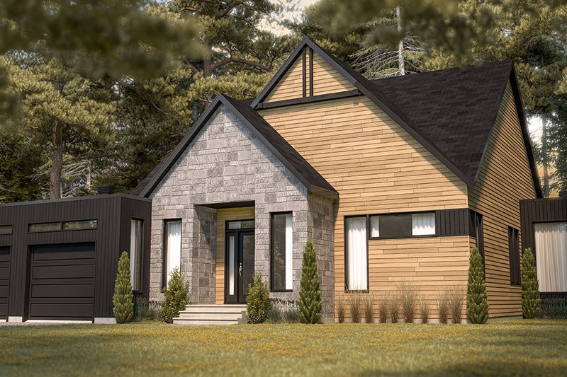 Architectural House Design - Exterior - Front Elevation for Contemporary House Plan #23-2726 - 3 bed, 2 bath