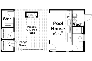 Floor Plan - Main Floor for Modern House Plan #455-641, 1 bath