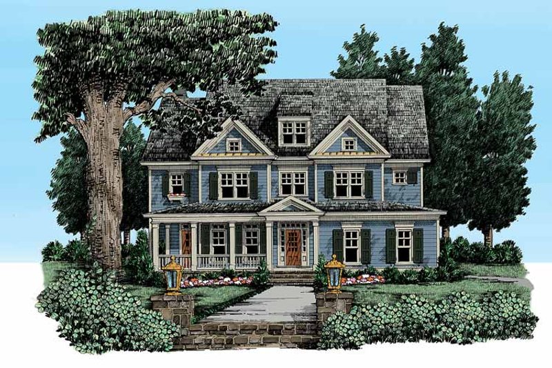 House Blueprint - Craftsman Exterior - Front Elevation Plan #927-325