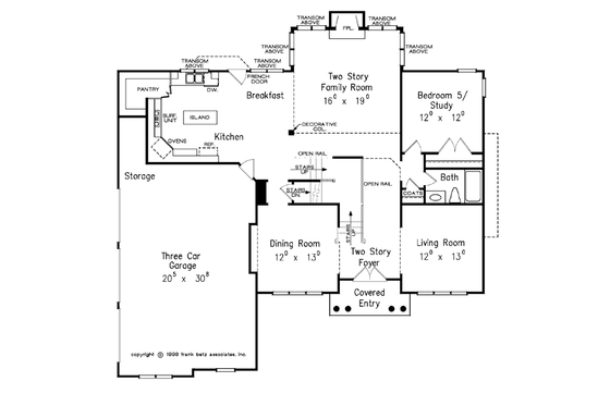 Floor Plan - Main Floor for Colonial House Plan #927-564 - 5 bed, 4 bath