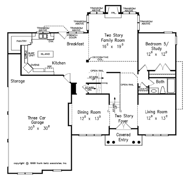 Home Plan - Colonial Floor Plan - Main Floor Plan #927-564