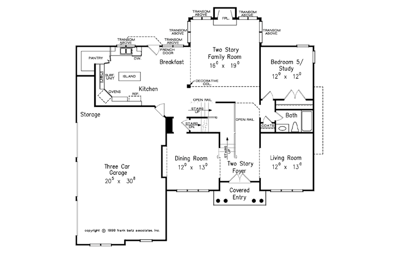 House Plan Design - Floor Plan - Main Floor for Colonial House Plan #927-564 - 5 bed, 4 bath