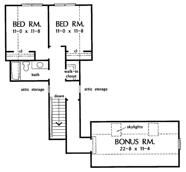 Bungalow Floor Plan - Upper Floor Plan #929-248