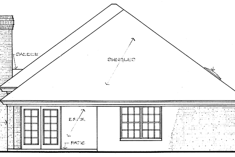 Home Plan - Exterior - Rear Elevation for Ranch House Plan #310-1082 - 3 bed, 2 bath