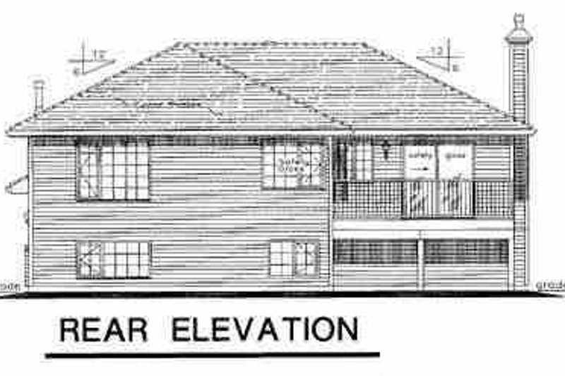 Home Plan - Exterior - Rear Elevation for Contemporary House Plan #18-305 - 3 bed, 2 bath