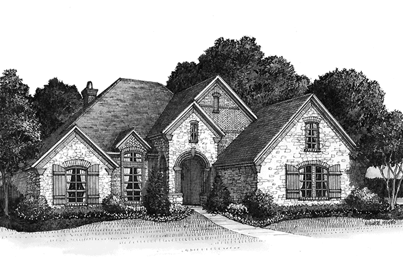 House Blueprint - Exterior - Front Elevation 3 for Country House Plan #946-14 - 4 bed, 3 bath