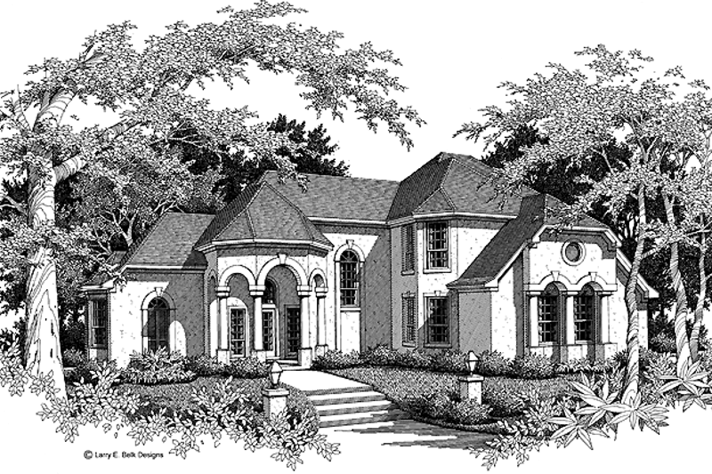 House Plan Design - Mediterranean Exterior - Front Elevation Plan #952-30