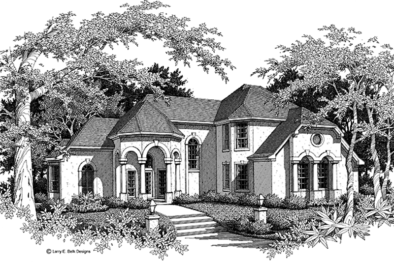Dream House Plan - Mediterranean Exterior - Front Elevation Plan #952-30