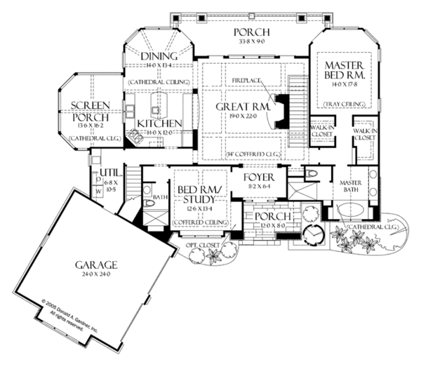Craftsman Floor Plan - Main Floor Plan #929-937