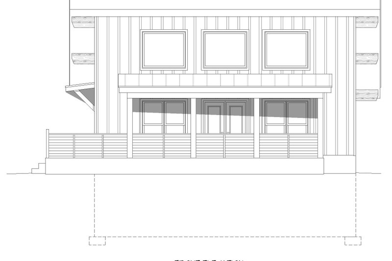 House Blueprint - Exterior - Front Elevation 3 for Modern House Plan #932-743 - 2 bed, 1 bath