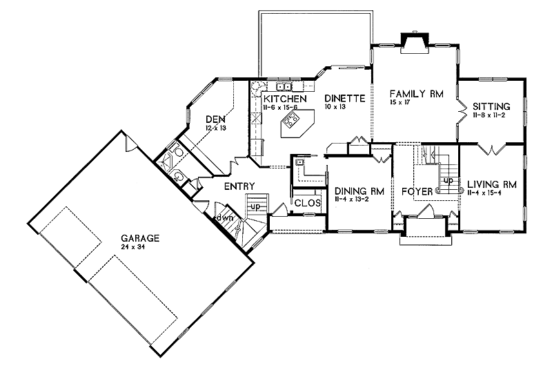 Home Plan - Floor Plan - Main Floor for Classical House Plan #328-313 - 4 bed, 4.5 bath