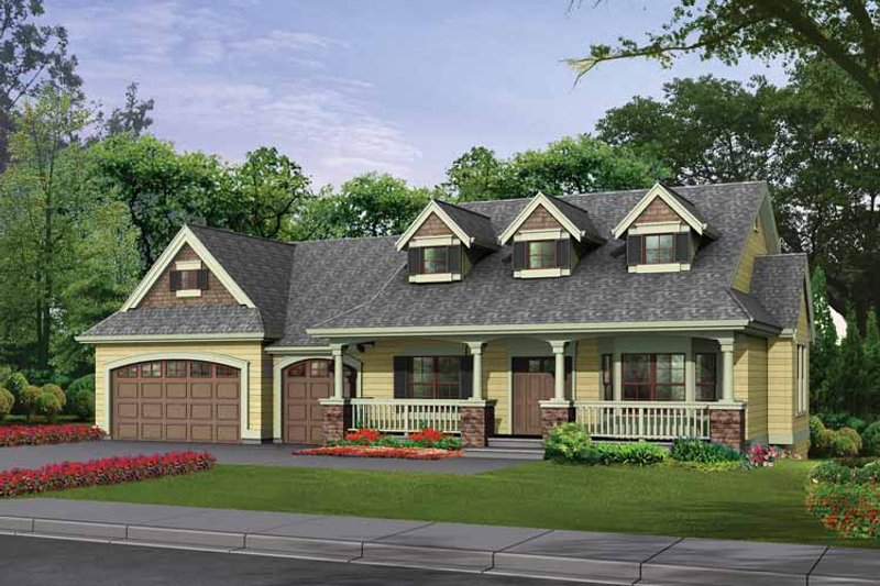Architectural House Design - Craftsman Exterior - Front Elevation Plan #132-343