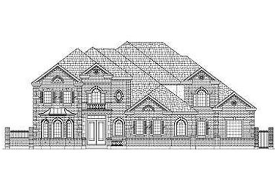 Exterior - Front Elevation for European House Plan #411-841 - 4 bed, 4.5 bath