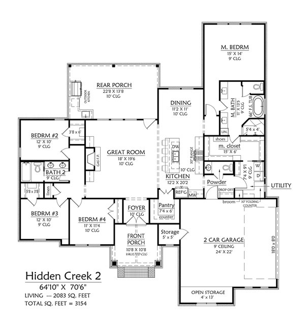 Dream House Plan - Floor Plan - Main Floor for Farmhouse House Plan #1074-136 - 4 bed, 2.5 bath