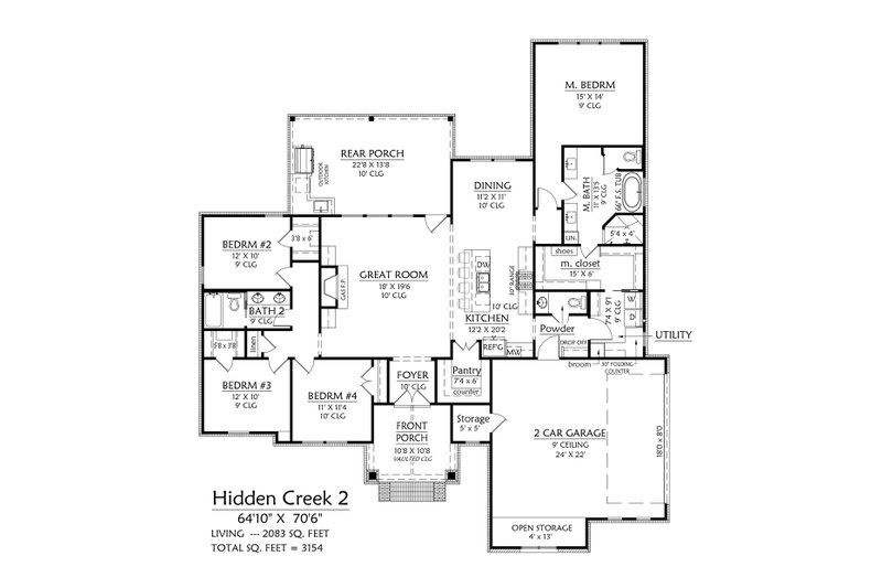 Dream House Plan - Floor Plan - Main Floor for Farmhouse House Plan #1074-136 - 4 bed, 2.5 bath