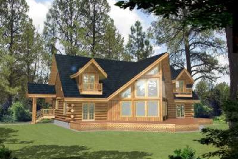 Home Plan - Log Exterior - Front Elevation Plan #117-410