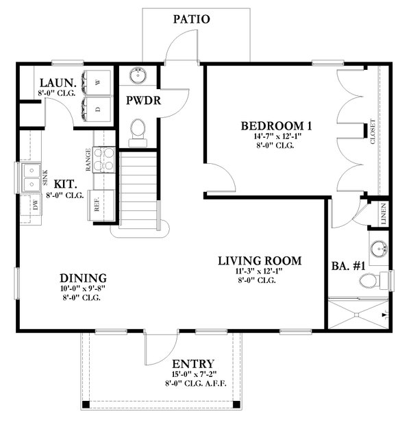 Colonial Floor Plan - Main Floor Plan #1058-212