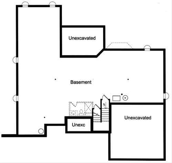 House Plan Design - European Floor Plan - Lower Floor Plan #46-483