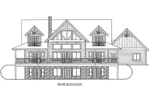 Exterior - Rear Elevation 3 for Cabin House Plan #117-784 - 3 bed, 2.5 bath