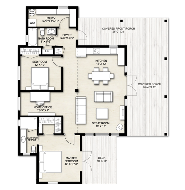 Cabin Floor Plan - Main Floor Plan #924-14