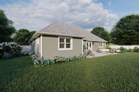 Exterior - Rear Elevation 2 for Ranch House Plan #1060-10 - 3 bed, 2 bath