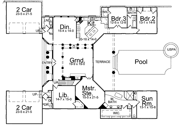 House Design - European Floor Plan - Main Floor Plan #119-145