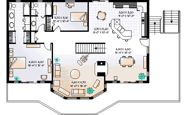 House Plan Design - Contemporary Floor Plan - Upper Floor Plan #23-2022