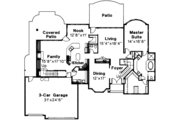 European Style House Plan - 4 Beds 3.5 Baths 3401 Sq/Ft Plan #124-304 