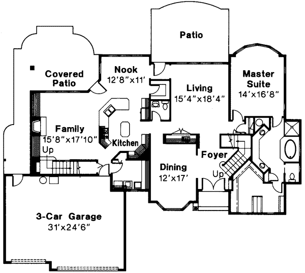 Dream House Plan - European Floor Plan - Main Floor Plan #124-304