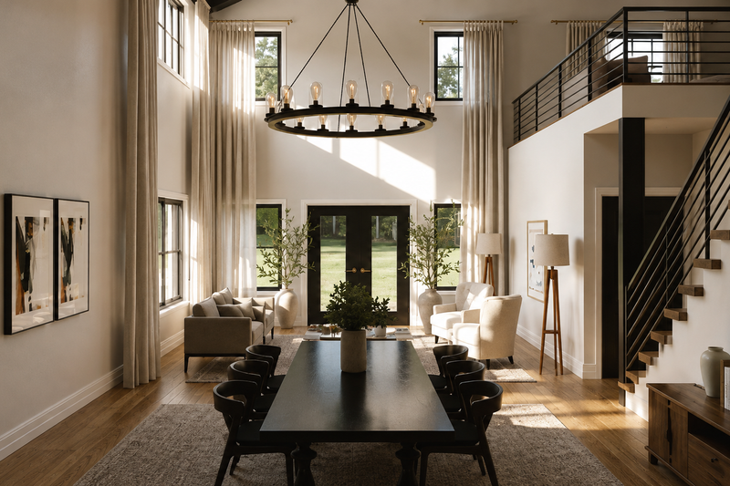 House Blueprint - Interior - Dining Room for Barndominium House Plan #1064-501 - 5 bed, 6 bath