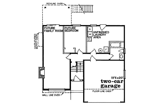 Floor Plan - Lower Floor House Plan #47-137 - 3 bed, 2 bath