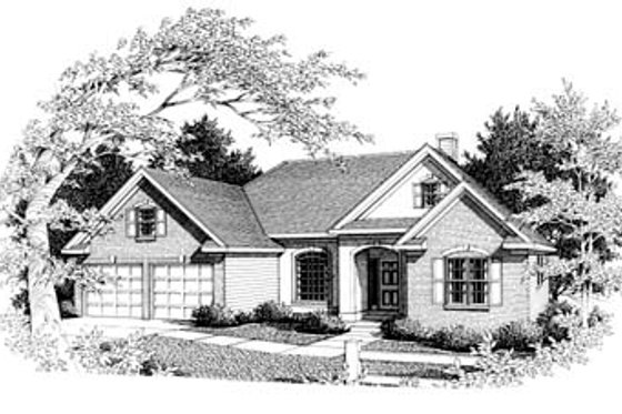 Exterior - Front Elevation for Traditional House Plan #10-113 - 3 bed, 2.5 bath