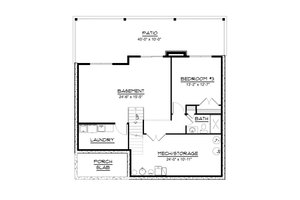 Floor Plan - Lower Floor for Modern House Plan #1064-319 - 2 bed, 2 bath