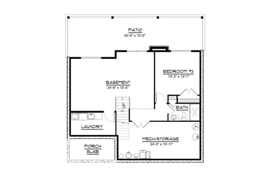 Floor Plan - Lower Floor for Modern House Plan #1064-319 - 2 bed, 2 bath