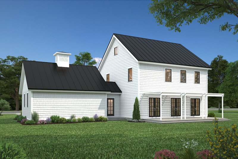 Architectural House Design - Exterior - Rear Elevation 2 for Colonial House Plan #497-19 - 3 bed, 2.5 bath