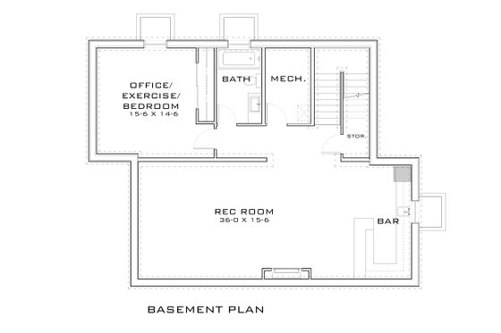 Floor Plan - Lower Floor for Contemporary House Plan #909-9 - 3 bed, 2.5 bath
